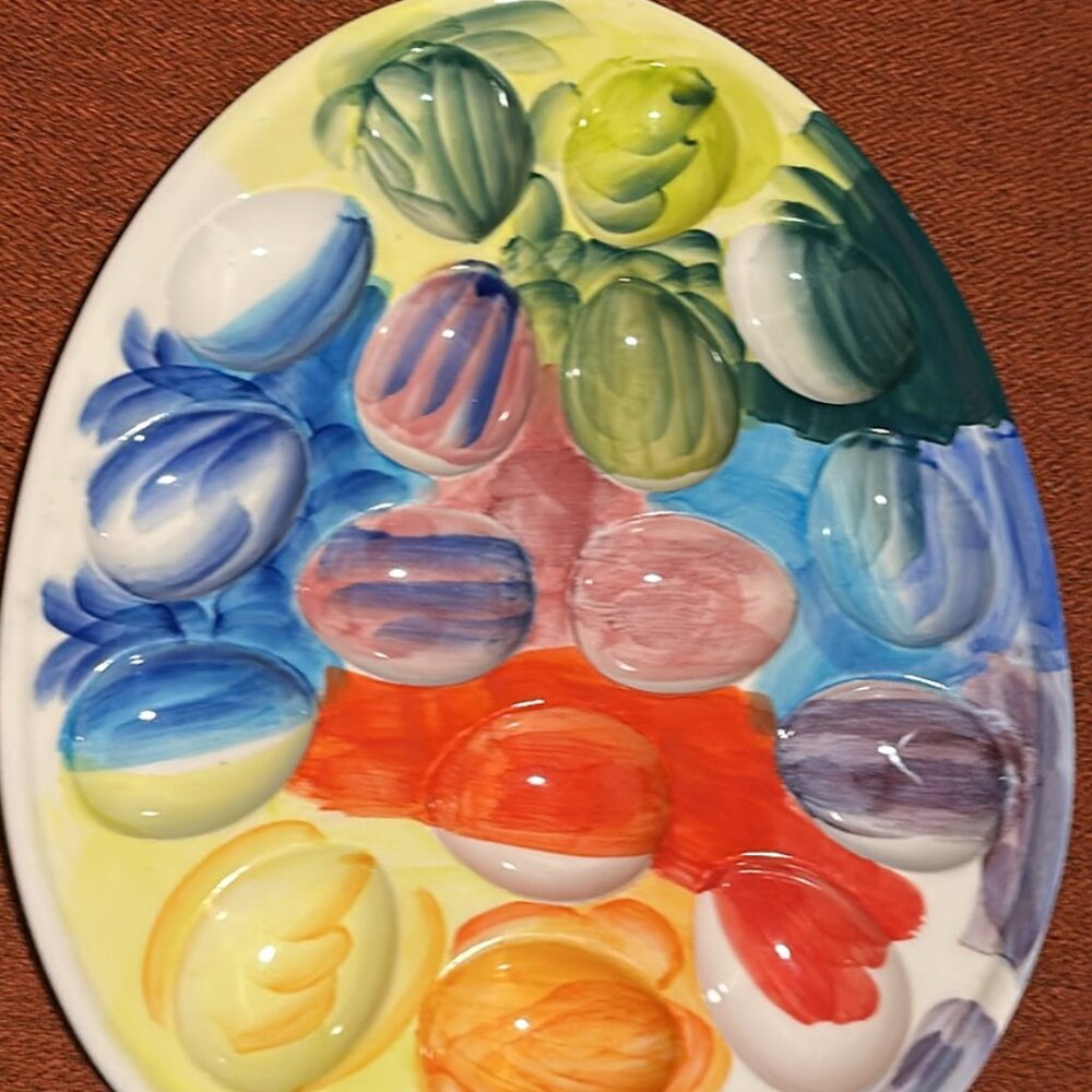 Anthropologie Rainbow Deviled Egg Platter – Retired & Hard to Find!